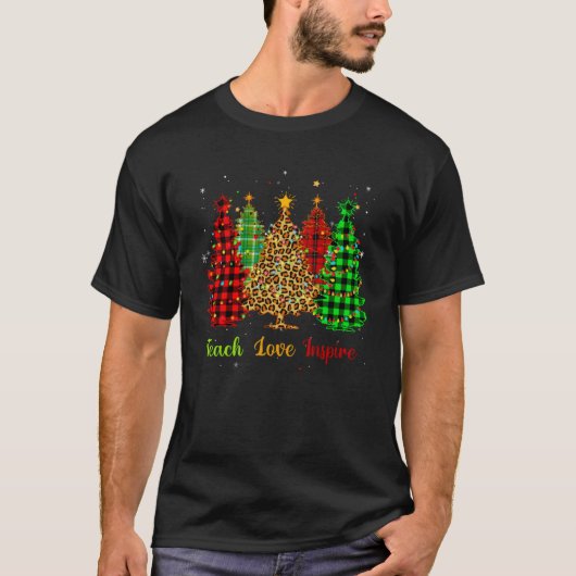 Teach Liebe Inspirierte Weihnachtsbaum mit rot kar T-Shirt (Vorderseite)