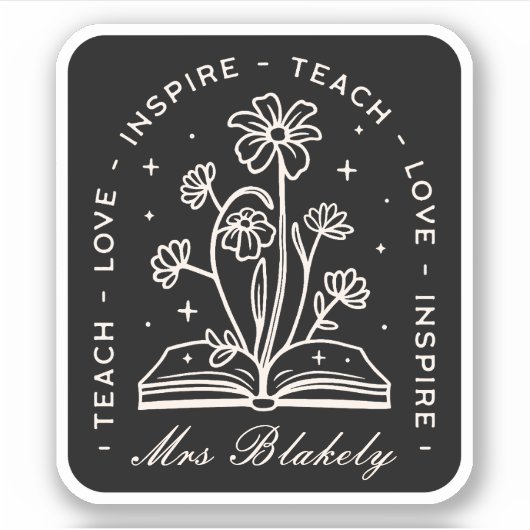 Teach Liebe inspirierte witzige Lehrer Ästhetik Aufkleber (Vorderseite)