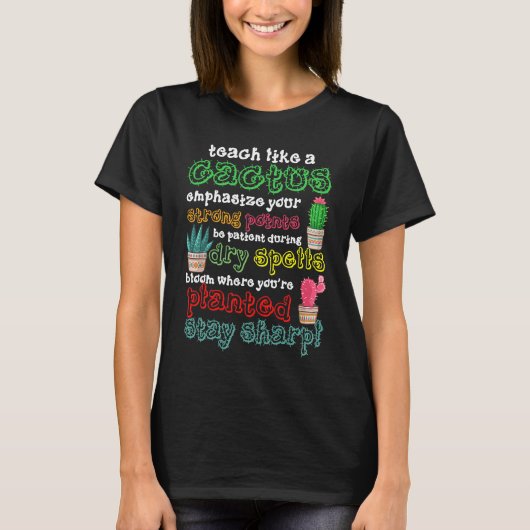 Teach Like A Cactus Teacher Back To School Elemen T-Shirt (Vorderseite)