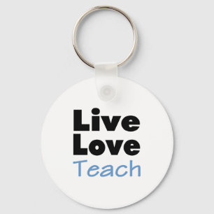 Teach, Live Liebe (blau) Schlüsselanhänger