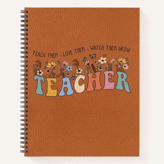 Teach Love Grow – Personalized Teacher Notebook Notizblock (Vorderseite)