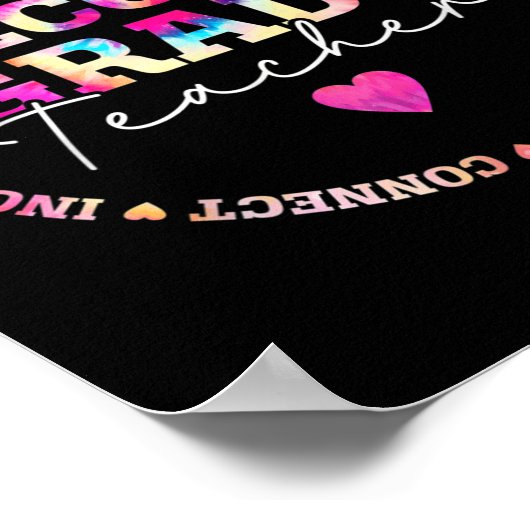 Teach Love Inspire 2nd Grade Teacher Tie Dye Back Poster (Ecke)