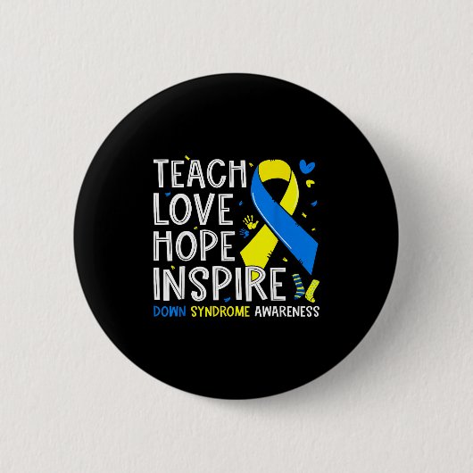 Teach love inspire down syndrome awareness boy gir button (Vorderseite)