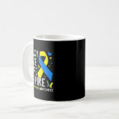 Teach love inspire down syndrome awareness boy gir kaffeetasse (Vorderseite Links)
