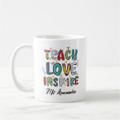 Teach Love Inspire Personalized Teacher Gift Kaffeetasse (Links)