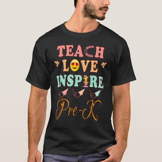 Teach Love Inspire Pre K   History Teacher Esl Tea T-Shirt (Vorderseite)