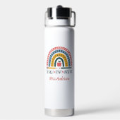 Teach Love Inspire Rainbow Teacher Appreciation Trinkflasche (Hinten)