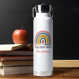 Teach Love Inspire Rainbow Teacher Appreciation Trinkflasche