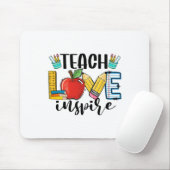 Teach Love Inspire Shirt Funny Ck To School Teache Mousepad (Mit Mouse)