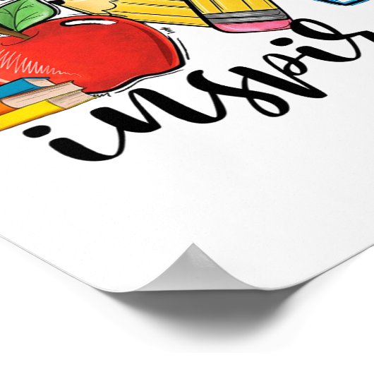 Teach Love Inspire Shirt Funny Ck To School Teache Poster (Ecke)