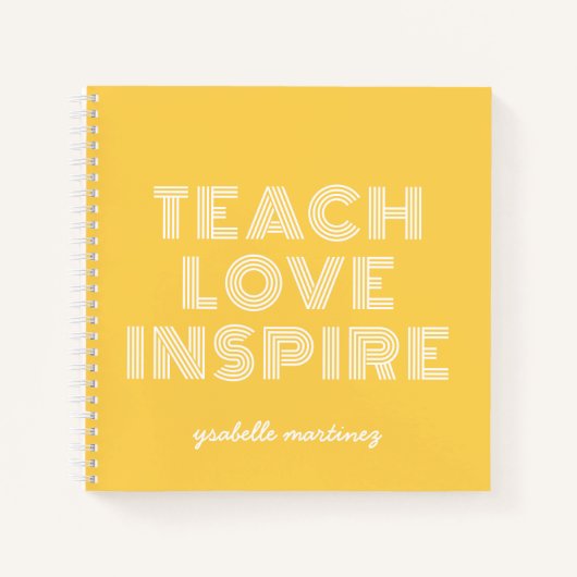 Teach Love Inspire Teacher Appreciation Day Notizblock (Vorderseite)