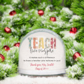 Teach Love Inspire Teacher Appreciation Photo Schneekugeln (Weihnachten)