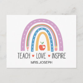 Teach Love Inspire Teacher  Postkarte