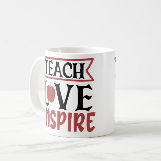 Teach Love Inspired Kaffeetasse (Vorderseite Links)