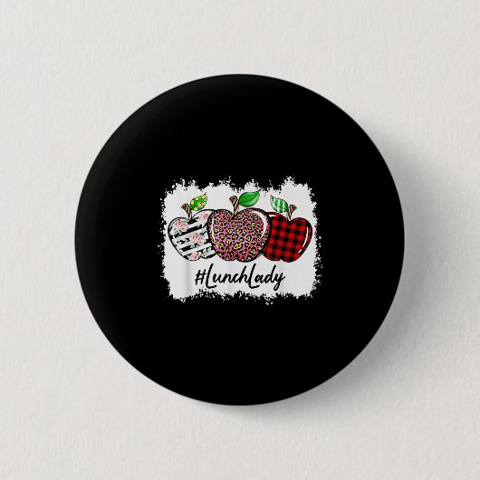 Teach Love Insre Lunch Lady Leopard Red Plain Button (Vorderseite)