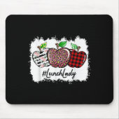 Teach Love Insre Lunch Lady Leopard Red Plain Mousepad (Vorne)