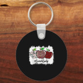 Teach Love Insre Lunch Lady Leopard Red Plain Schlüsselanhänger (Vorderseite)