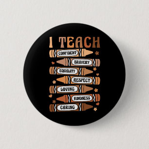 Teach Melanin Afro African Black History Monte Tee Button