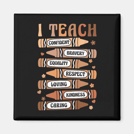 Teach Melanin Afro African Black History Monte Tee Magnet (Vorne)