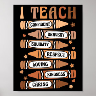 Teach Melanin Afro African Black History Monte Tee Poster