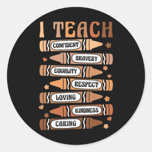 Teach Melanin Afro African Black History Monte Tee Runder Aufkleber