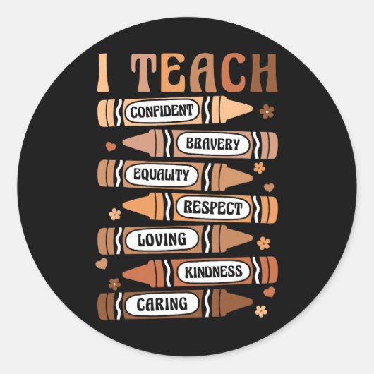 Teach Melanin Afro African Black History Monte Tee Runder Aufkleber (Vorderseite)