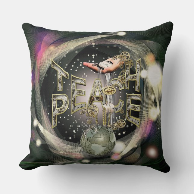 Teach-Peace-Bewegung Kissen (Vorderseite)