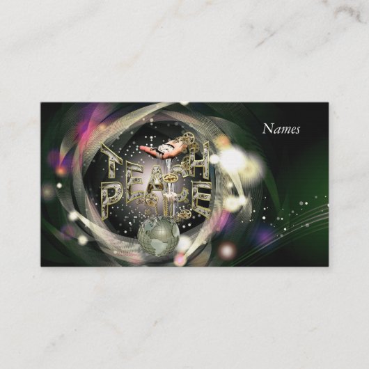 Teach-Peace-Bewegung Visitenkarte (Vorderseite)