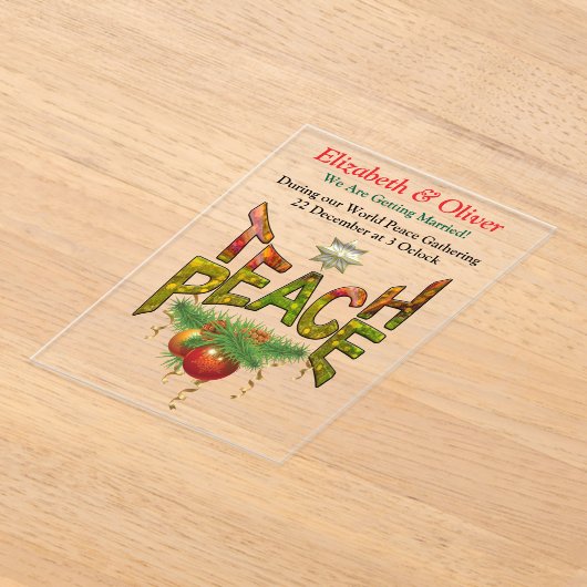 Teach Peace Christmas Ansammlung Acryleinladungen (Ablage )