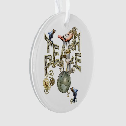 Teach Peace Christmas Ansammlung Ornament (Vorderseite)