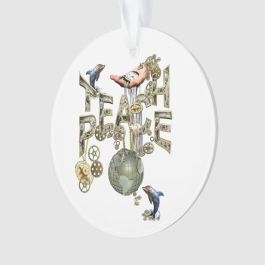Teach Peace Christmas Ansammlung Ornament (Vorderseite)