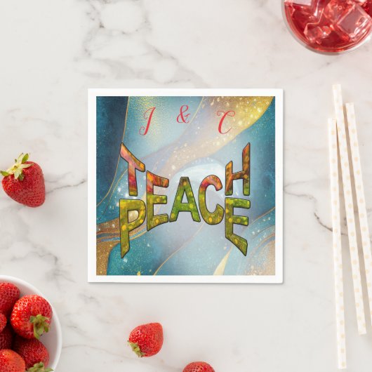 Teach Peace Christmas Ansammlung Serviette (Beispiel)