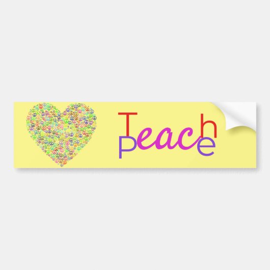 Teach Peace Heart Thunder_Cove Autoaufkleber (Vorne)