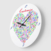 Teach Peace Heart Thunder_Cove Große Wanduhr (Winkel)