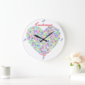 Teach Peace Heart Thunder_Cove Große Wanduhr (Zuhause)