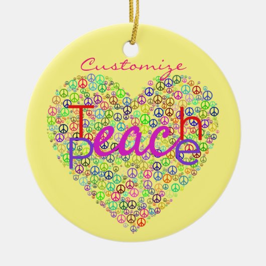 Teach Peace Heart Thunder_Cove Keramik Ornament (Vorne)