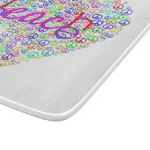 Teach Peace Heart Thunder_Cove Schneidebrett (Ecke)