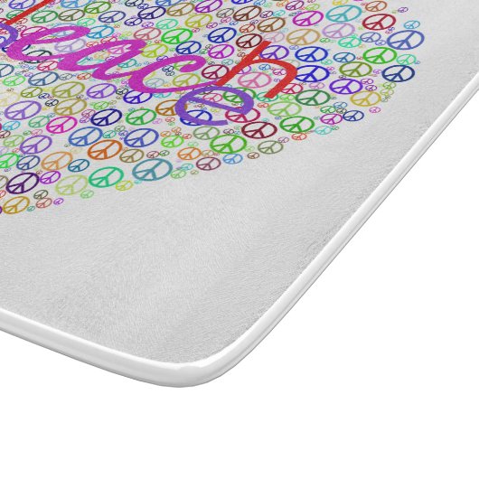 Teach Peace Heart Thunder_Cove Schneidebrett (Ecke)