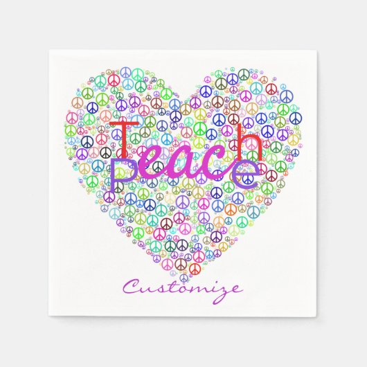 Teach Peace Heart Thunder_Cove Serviette (Vorderseite)