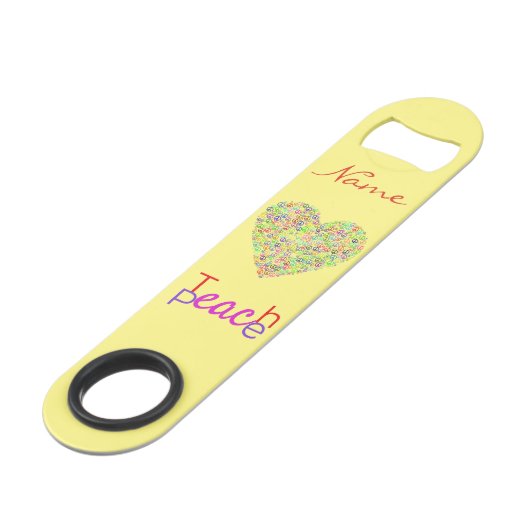 Teach Peace Heart Thunder_Cove Speed Flaschenöffner (Rückseite Schrägansicht)