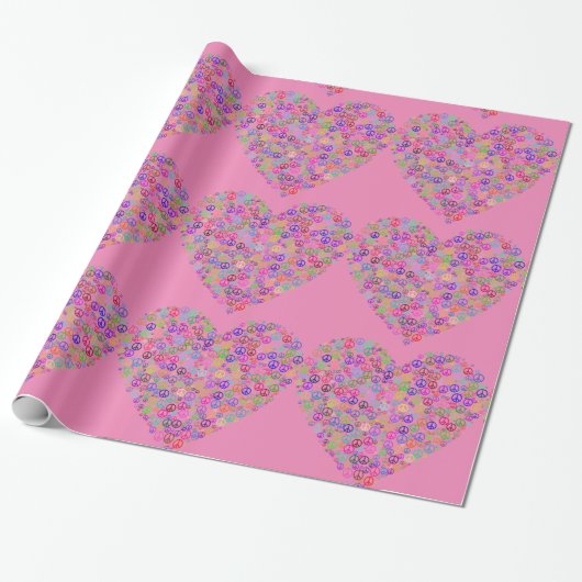 Teach Peace Hearts Thunder_Cove Thunder_Cove Geschenkpapier (Ungerollt)