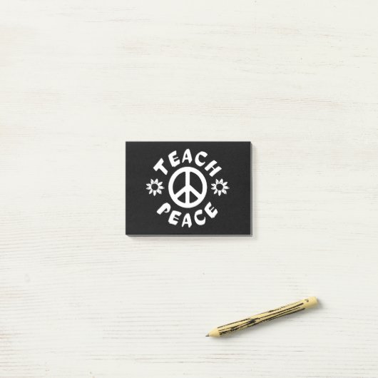 Teach Peace Post-it Klebezettel (Auf Schreibtisch)