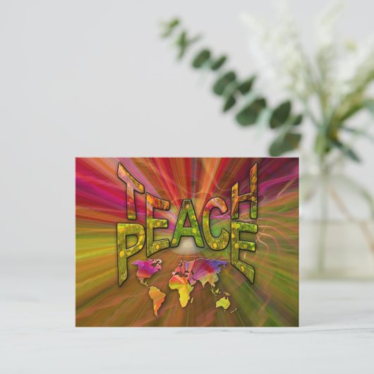 Teach Peace Postkarte (Stehend Vorderseite)