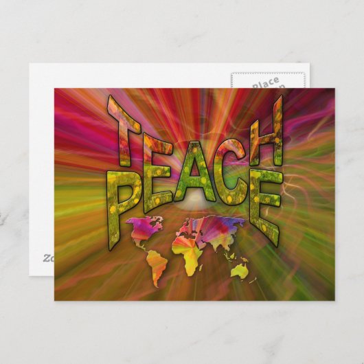 Teach Peace Postkarte (Vorne/Hinten)
