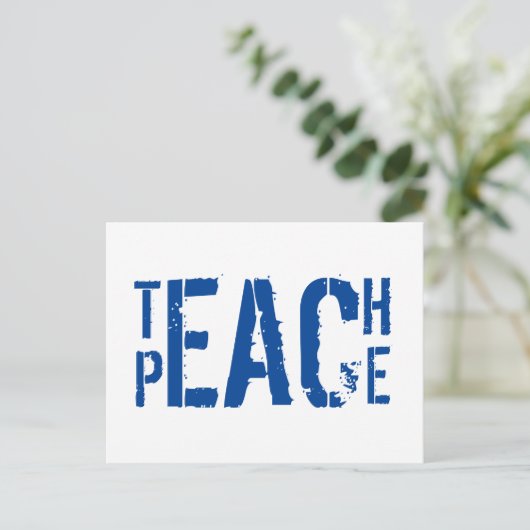 Teach Peace Postkarte (Stehend Vorderseite)