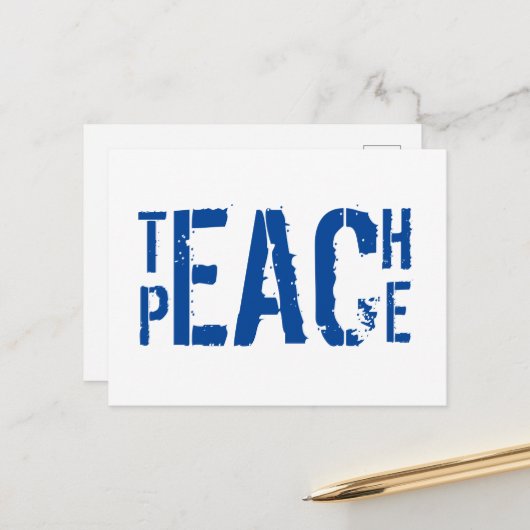 Teach Peace Postkarte (Vorderseite/Rückseite Beispiel)