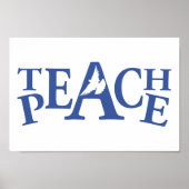 Teach Peace Single White Taube Slogan Art Poster (Vorne)