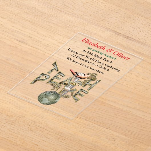 Teach Peace Steampunk Ansammlung Acryleinladungen (Ablage )