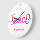 Teach Peace Thunder_Cove Große Wanduhr (Winkel)