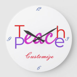 Teach Peace Thunder_Cove Große Wanduhr